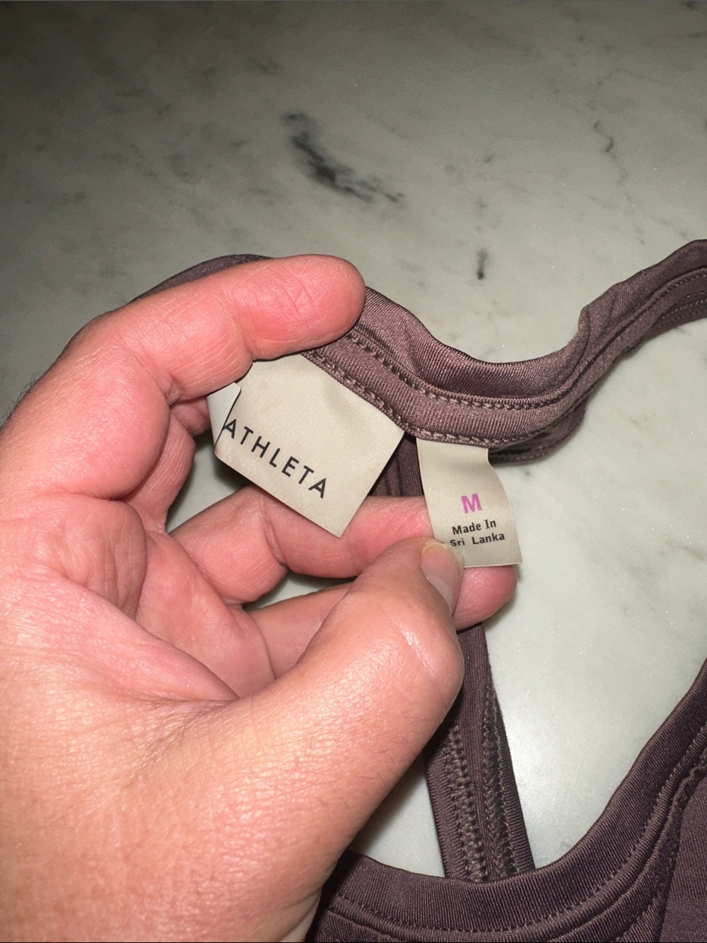 Athleta Mauve Striped Racerback Tank Top size medium - Picture 4 of 7